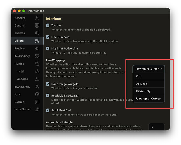 preferences ui