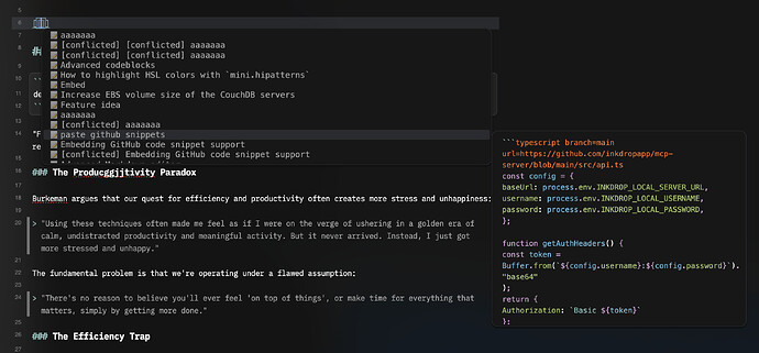 syntax highlighting in autocomplete