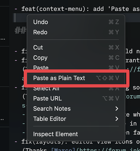 Paste as Plain Text context menu #x-small